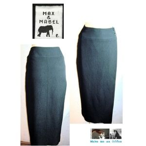 Max & Mabel New Black Long True Wrap Skirt Size XS